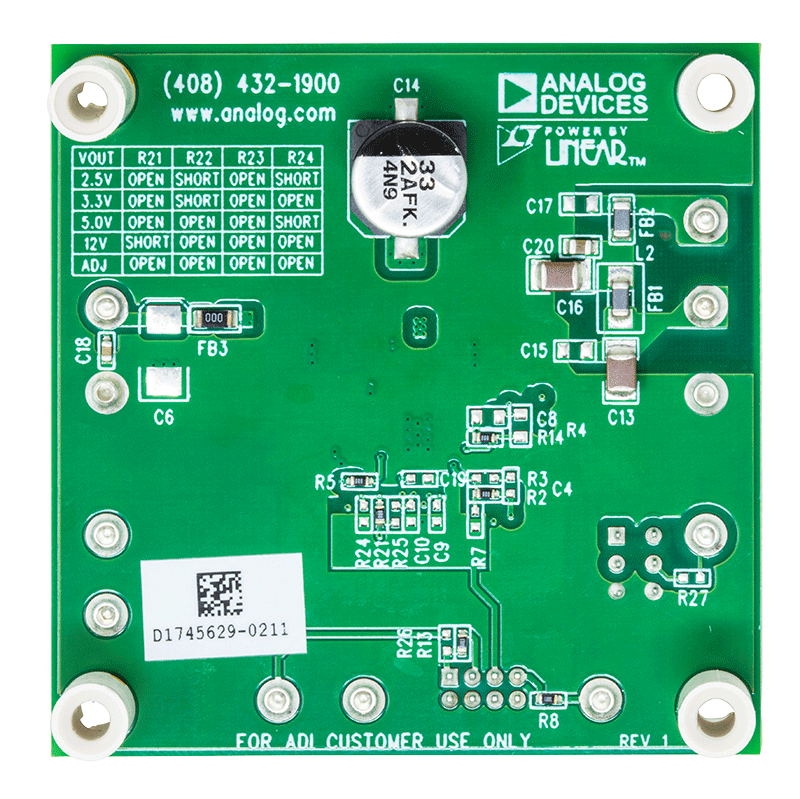 DC2895A Evaluation Board - Bottom View