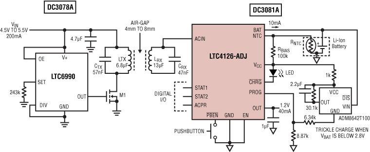 10mA Wireless Charging System Using DC3078A and DC3081A