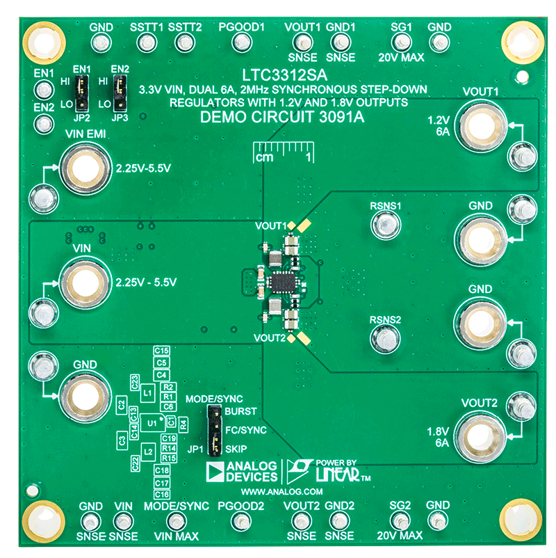 DC3091A Evaluation Board - Top View