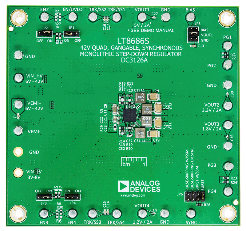 DC3126A Evaluation Board - Top View