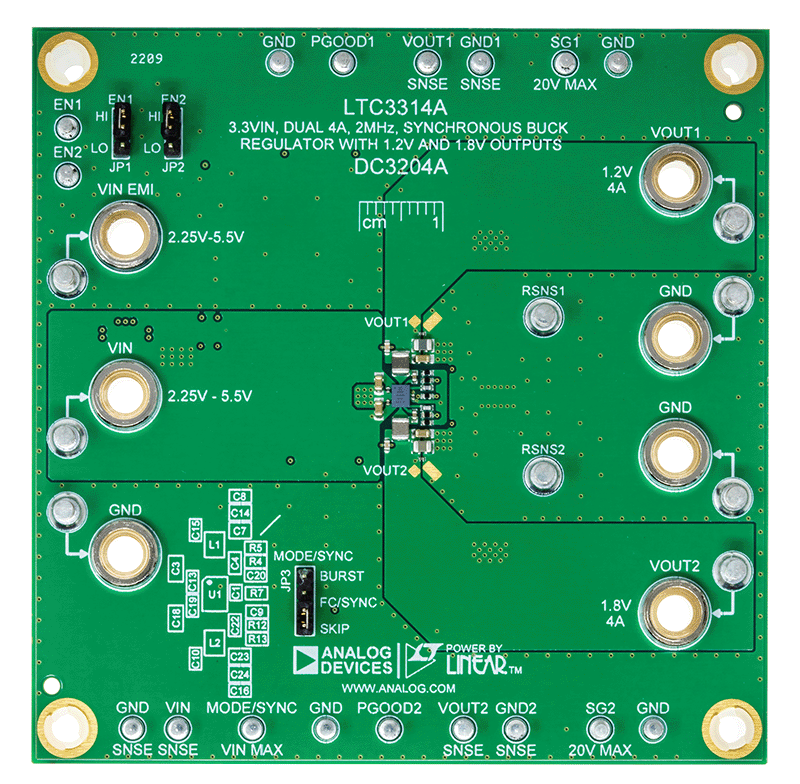 DC3204A Evaluation Board - Top View
