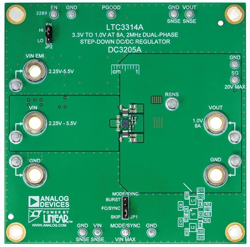 DC3205A Evaluation Board - Top View