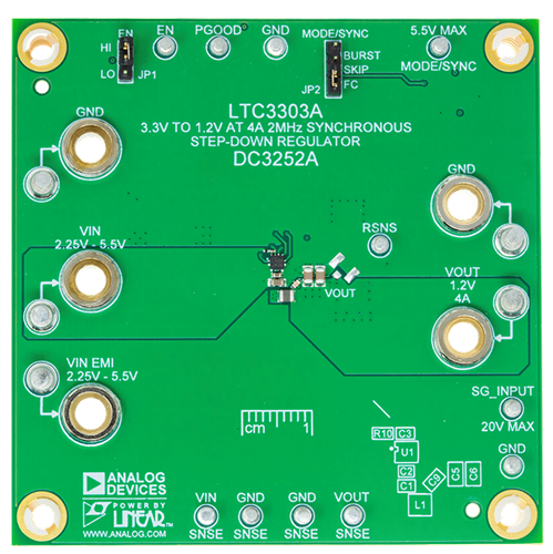 DC3252A Evaluation Board - Top View