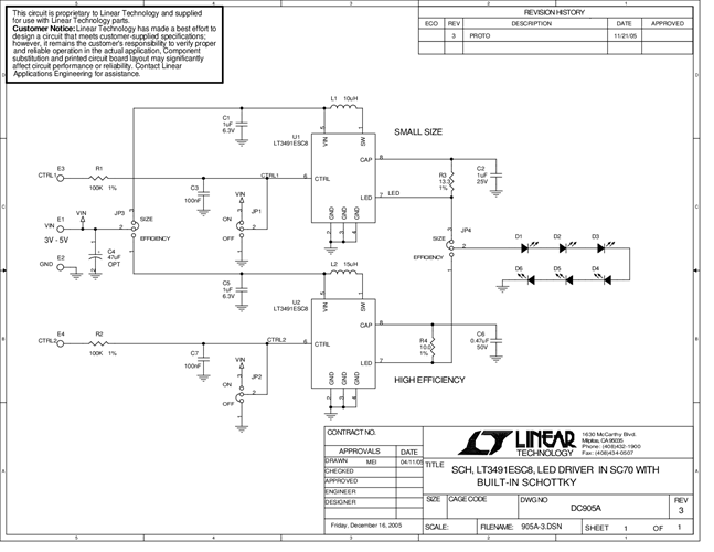 DC905A - Schematic