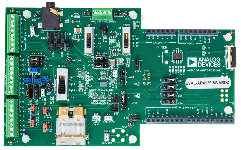 EVAL-AD4129-8WARDZ Evaluation Board - Top View
