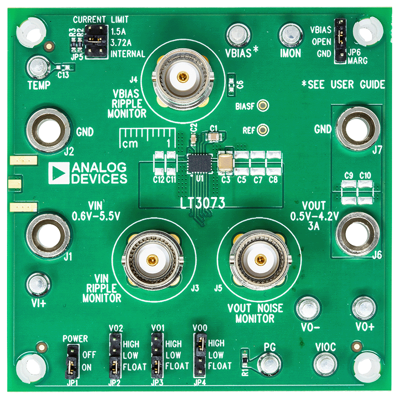 EVAL-LT3073-AZ Evaluation Board - Top View