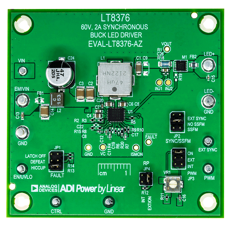 EVAL-LT8376-AZ Evaluation Board - Top View