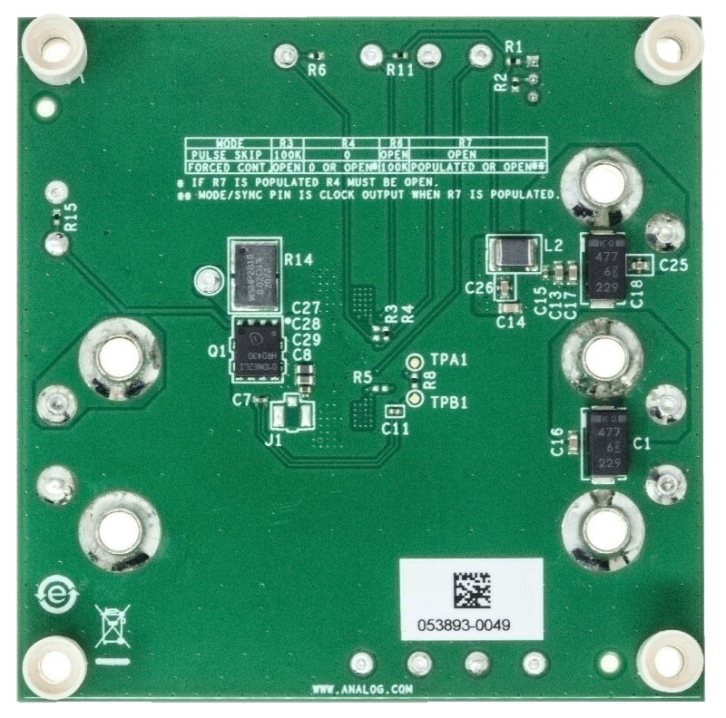 EVAL-LTC3313EV-A-Z Evaluation Board - Bottom View
