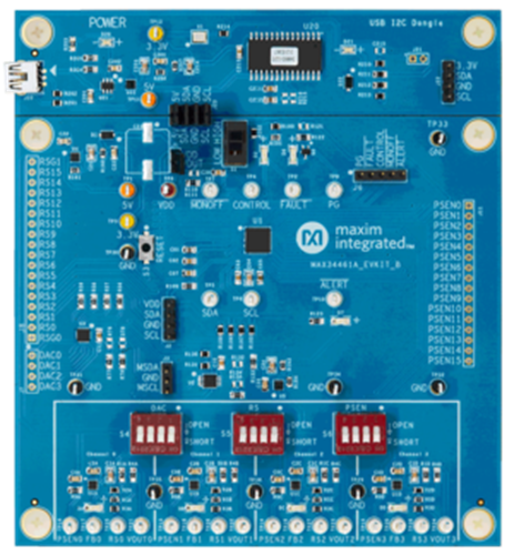 MAX34461A EVKIT Top View