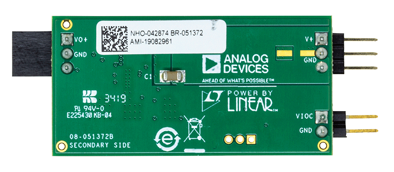 LT3094 Signal Chain Evaluation Board - Bottom View