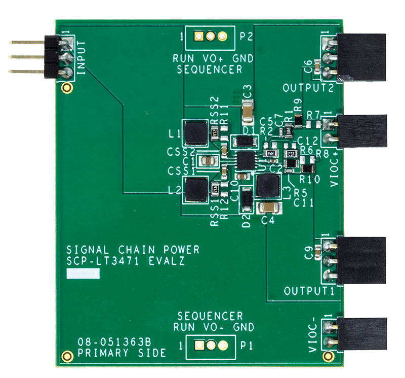 LT3471 Signal Chain Evaluation Board - Top View