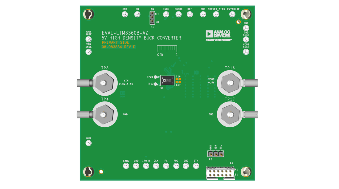 EVAL-LTM3360B Evaluation Board Top View