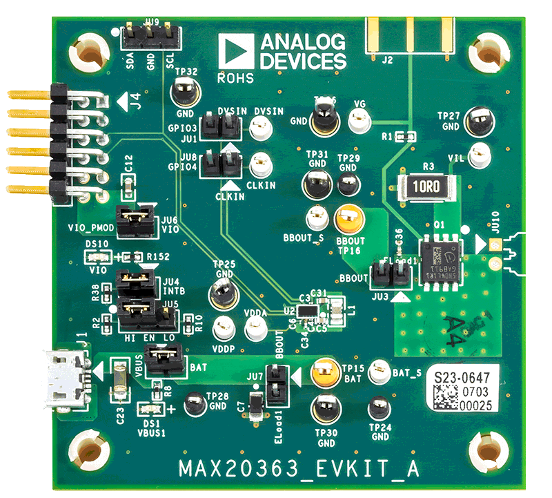MAX20363EVKIT Board Photo Top View