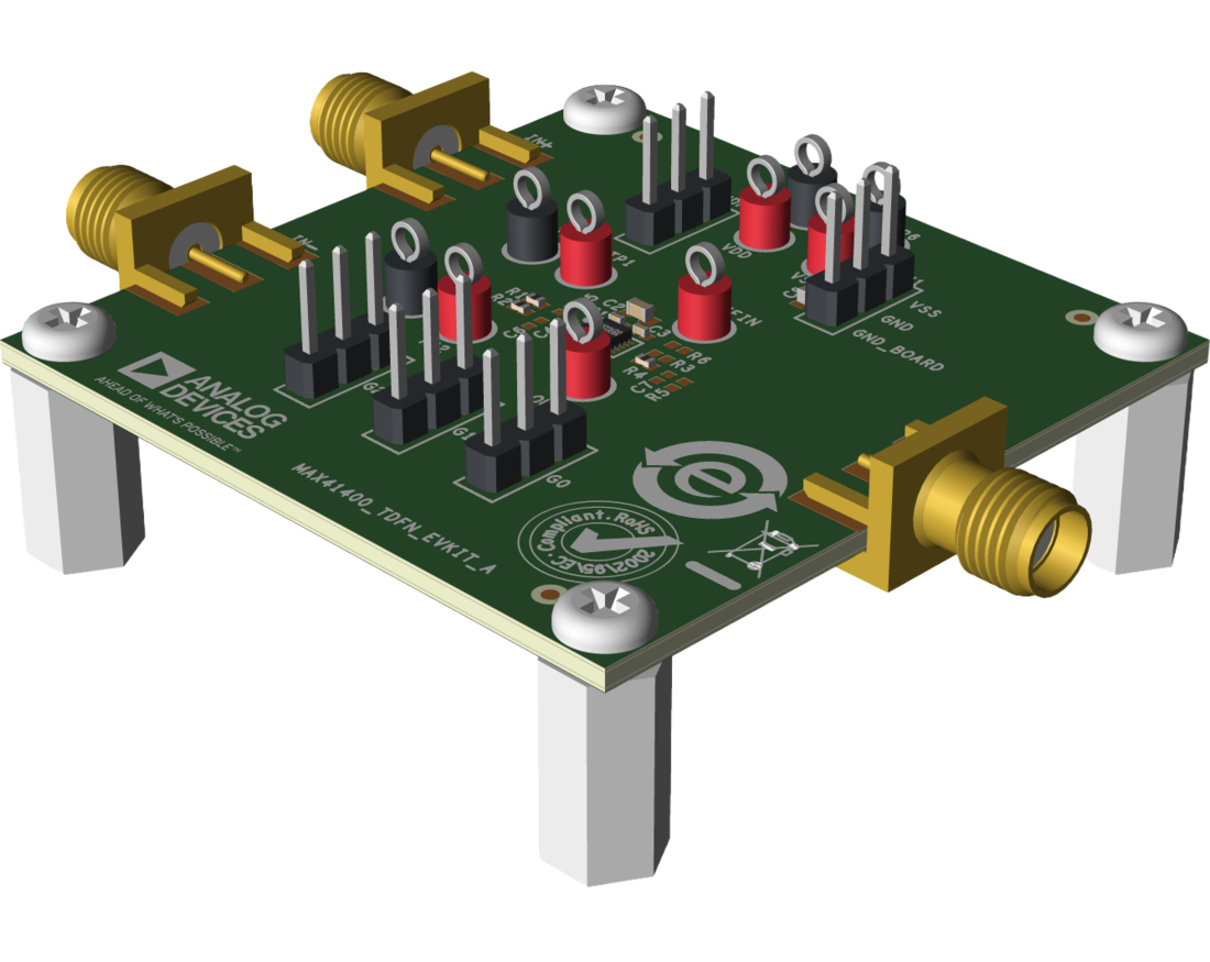 MAX41400EVK-TDFN Evaluation Board Angle View