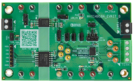 MAX14918AEVKIT Board Photo Top View