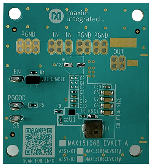 MAX15106AEVKIT, MAX15106BEVKIT, MAX15106CEVKIT: Board Photo