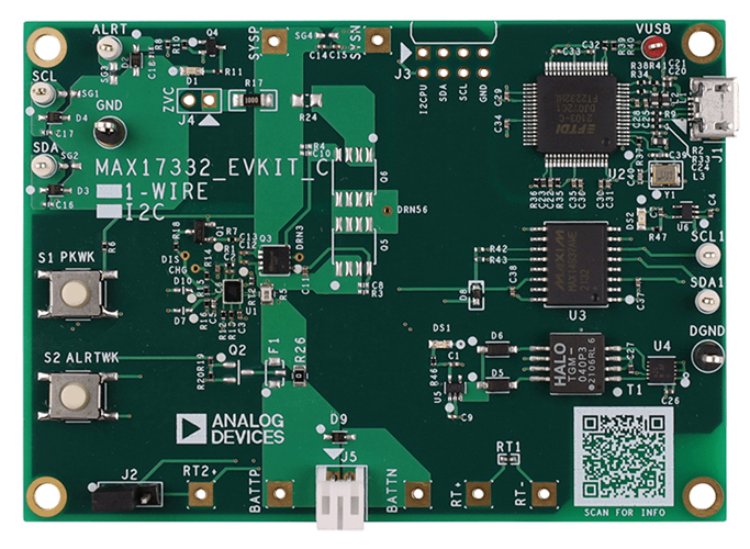 MAX17332EVKIT Board Photo Top