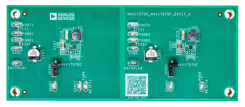 MAX17570C_MAX17570F_EVKIT Board PhotoTop