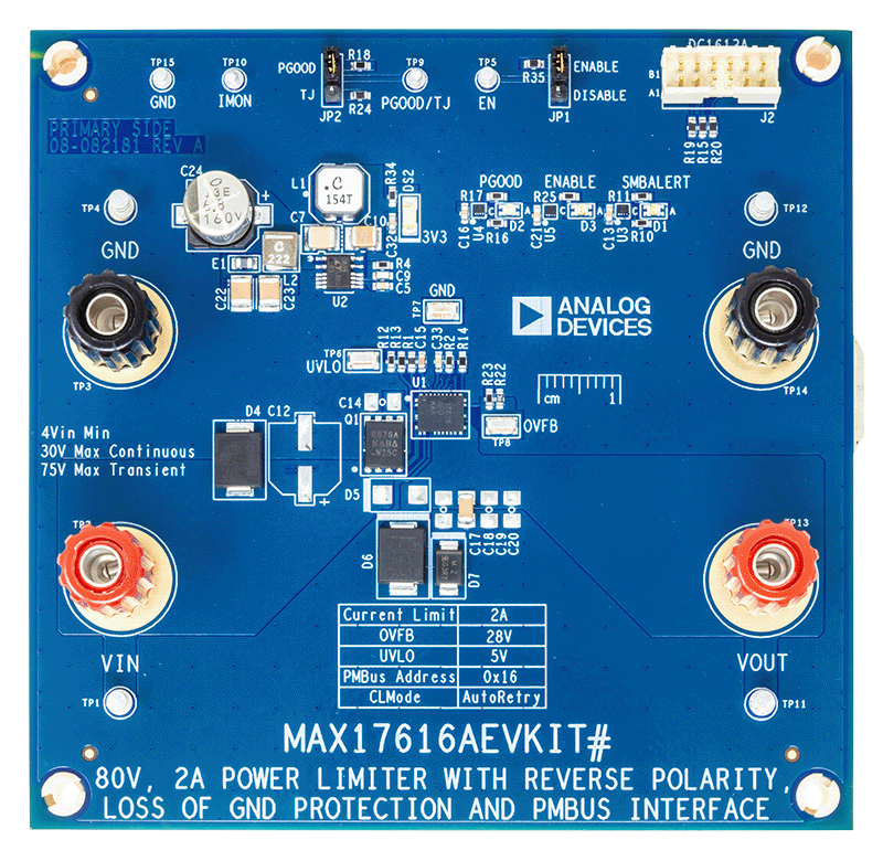 MAX17616AEVKIT Board Photo Top View