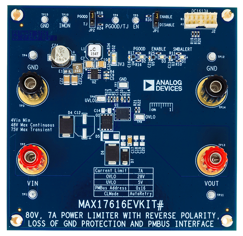 MAX17616EVKIT Board Photo Top View