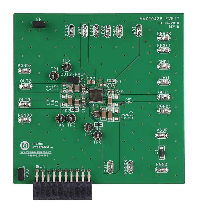 MAX20428 EVKIT Board Photo Top