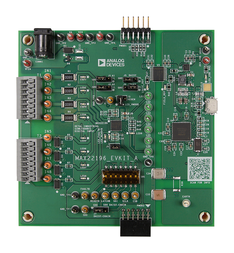 MAX22196 EV Kit - Top View