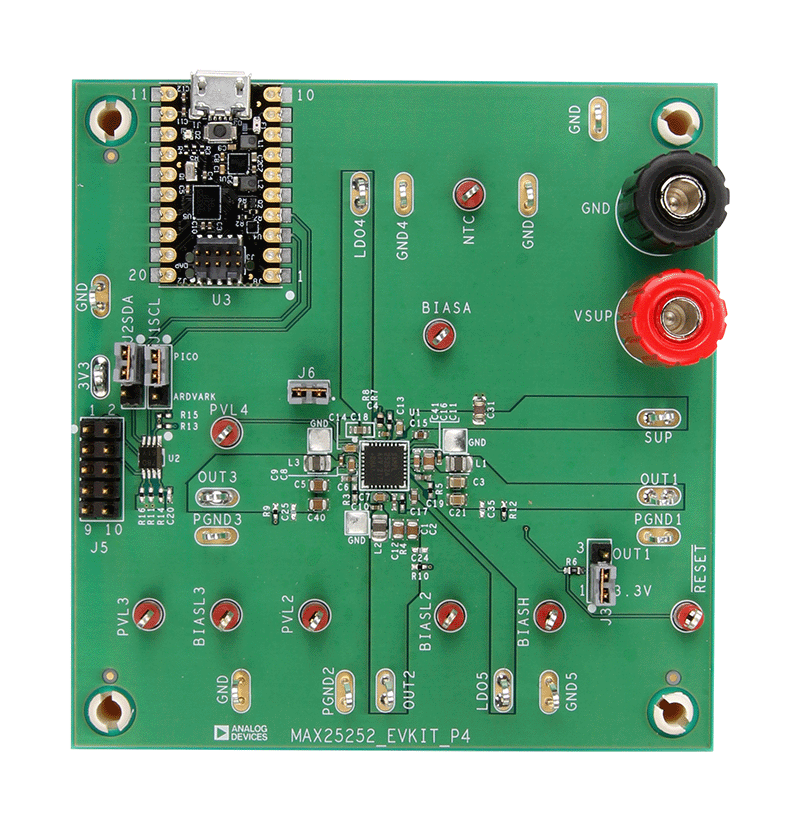MAX25252EVKIT Evaluation Board - Top View