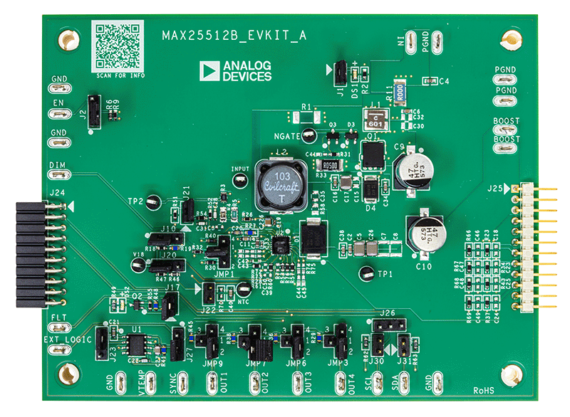 MAX25512BEVKIT Board Photo Top View