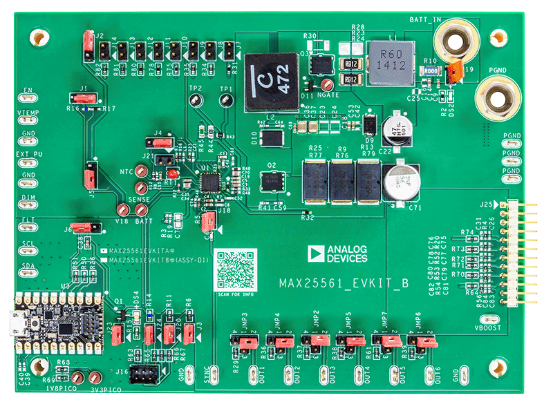 MAX25561EVKIT Board Photo Top View