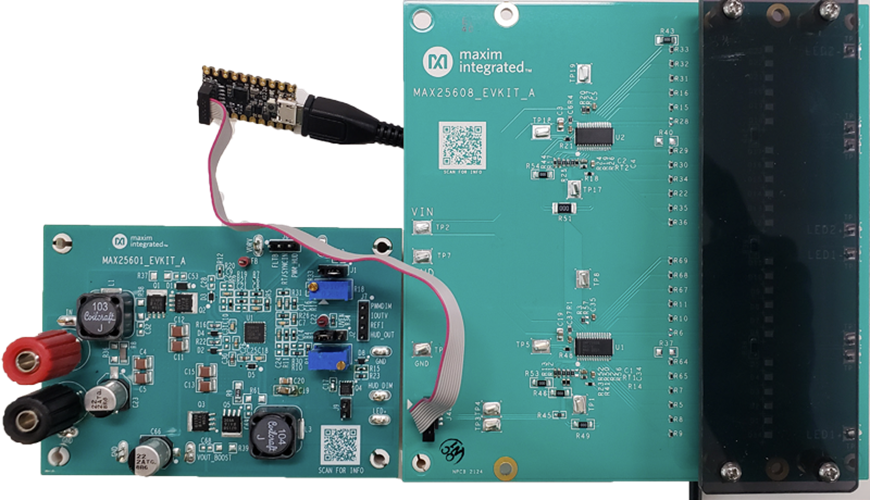 MAX25608EVSYS：ボード写真