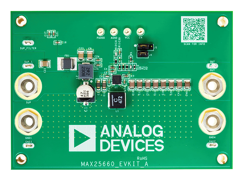 MAX25660EVKIT Board Photo Top View