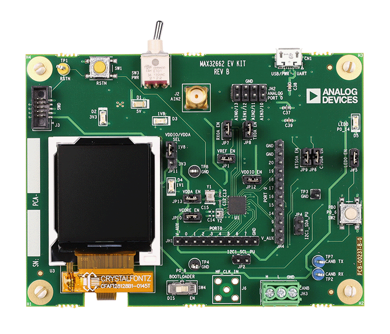 MAX32662 EV Kit Board Photo—Top
