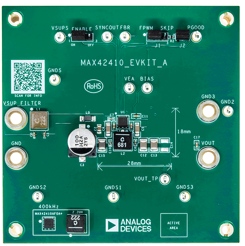 MAX42410EVKIT Board Photo Top View
