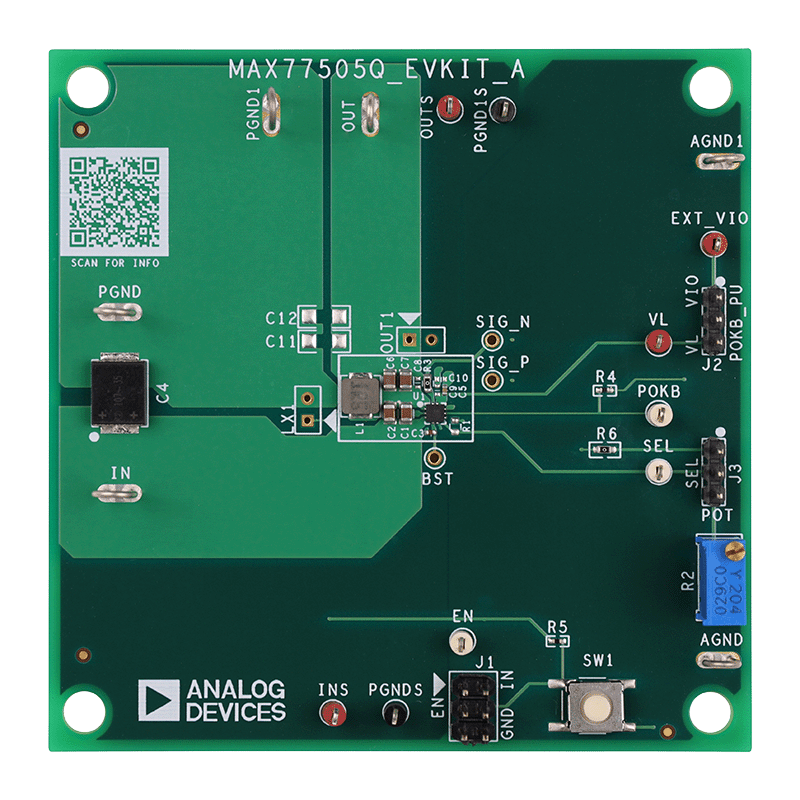 MAX77505EVKIT Board Photo Top View