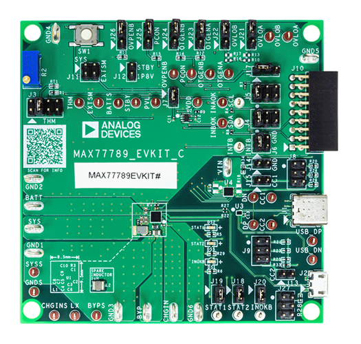MAX77789EVKIT Evaluation Board - Top View