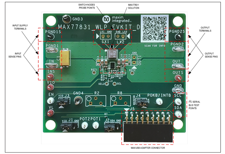 MAX77831WEVKIT:：ボード写真