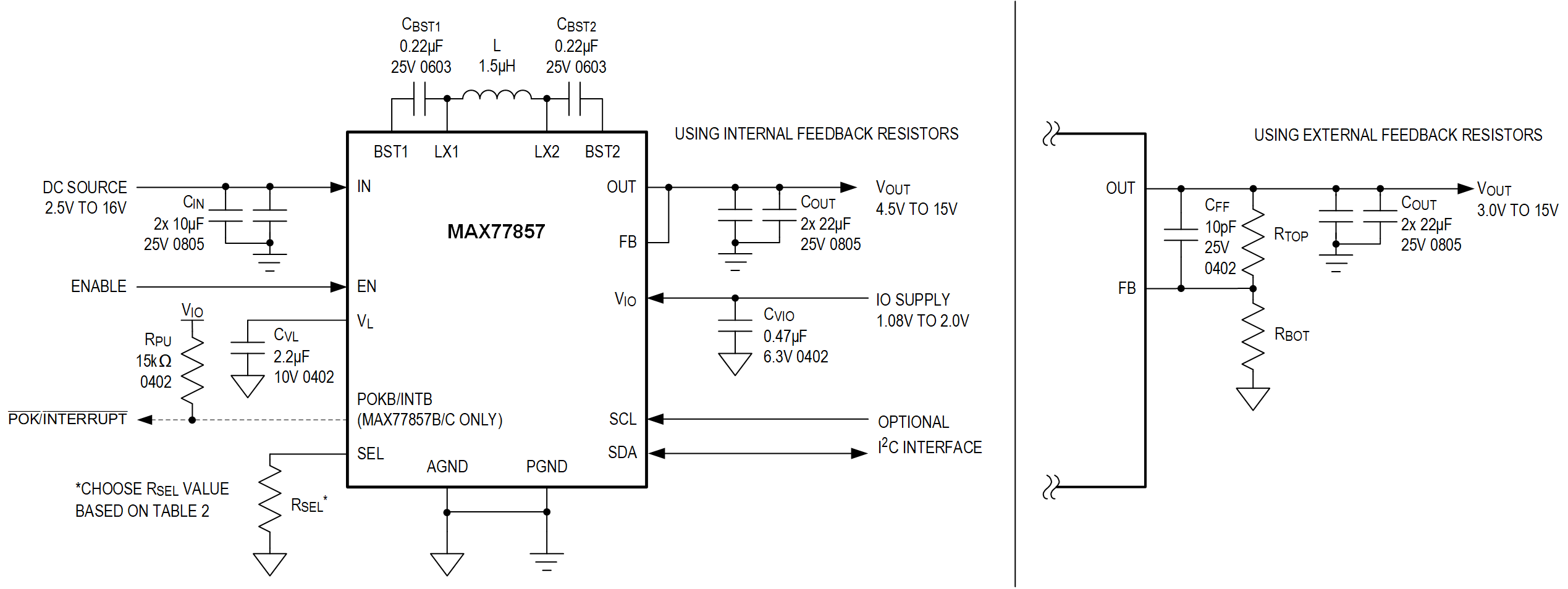 MAX77857 Typical Application Circuit