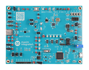 MAX77985-MAX77986 EVKIT Board Photo Top