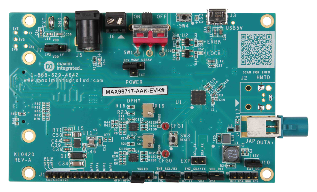 MAX96717EVKIT Board Photo Top View