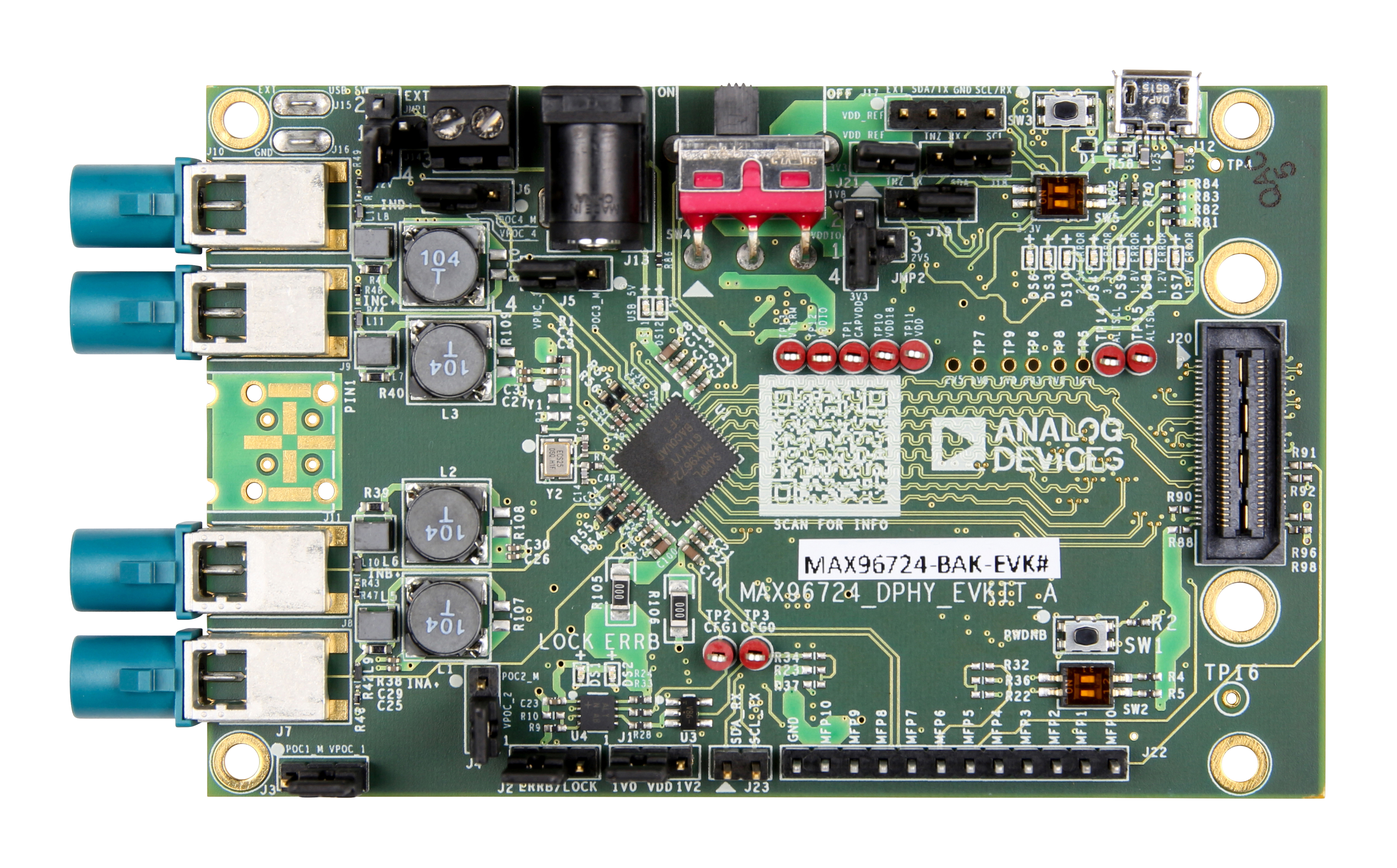 MAX96724 DPHY EV Kit - Top View