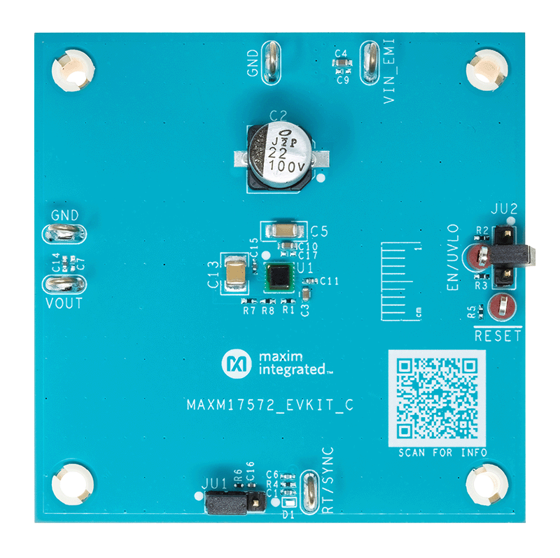 MAXM17572EVKIT Board Photo Top