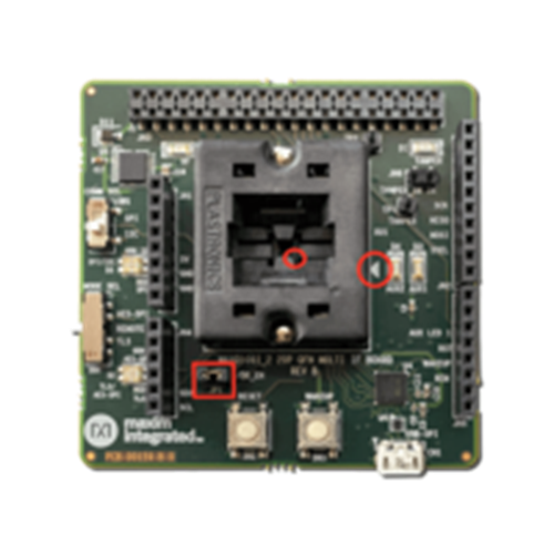 MAXQ1061EVKIT-MAXQ1062EVKIT red markups evaluation board