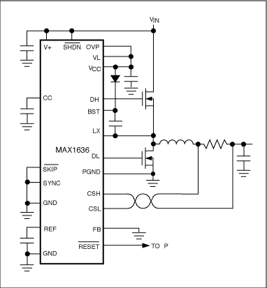 Figure 3. U1 of Figure 1 normally operates as a high-power buck converter.