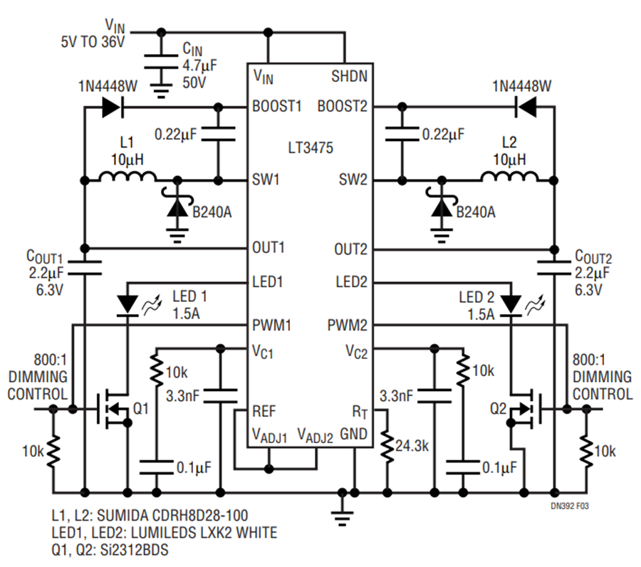 Design Note 392: High Voltage Buck Converters Drive High Power LEDs