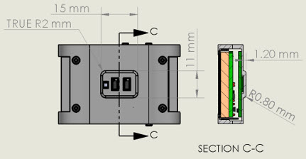 Figure 2. Mesa concept with recommended dimensions.