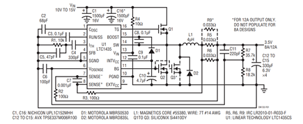 Figure 1. 12V to 3.5V Regulator for 8A or 12A Applications.