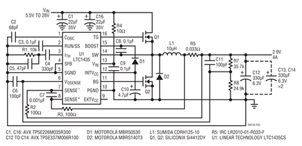 Figure 3. 2.9V Regulator for Portable Pentium Processor.