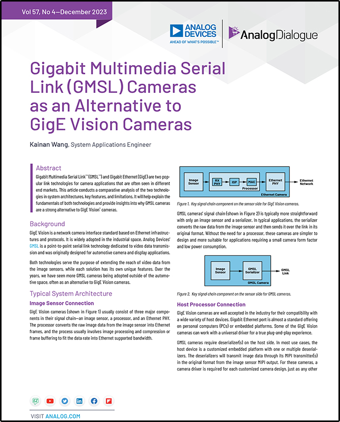 gigabit multimedia serial link gmsl cameras