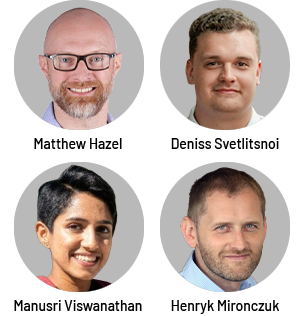 Matthew Hazel, Deniss Svetlitsnoi, Manusri Viswanathan and Henryk Mironczuk 