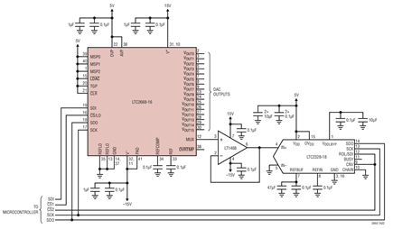 Using the Analog Multiplexer to Measure DAC Output Voltages Up to ±10.24V. Independent ADC Reference Cross-Checks LTC2668 Internal Reference